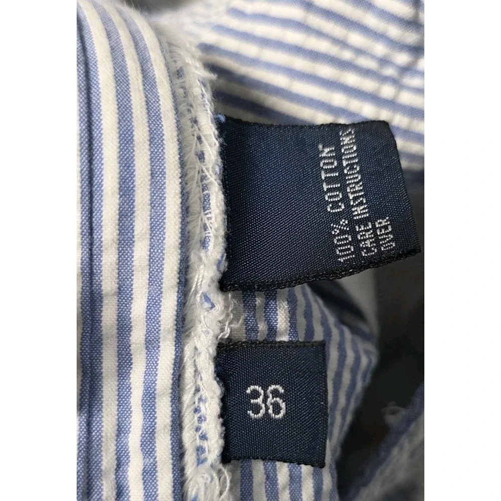 Polo‎ Ralph Lauren Tyler Vtg Shorts Men's Sz 36 Blue/White Seersucker Striped